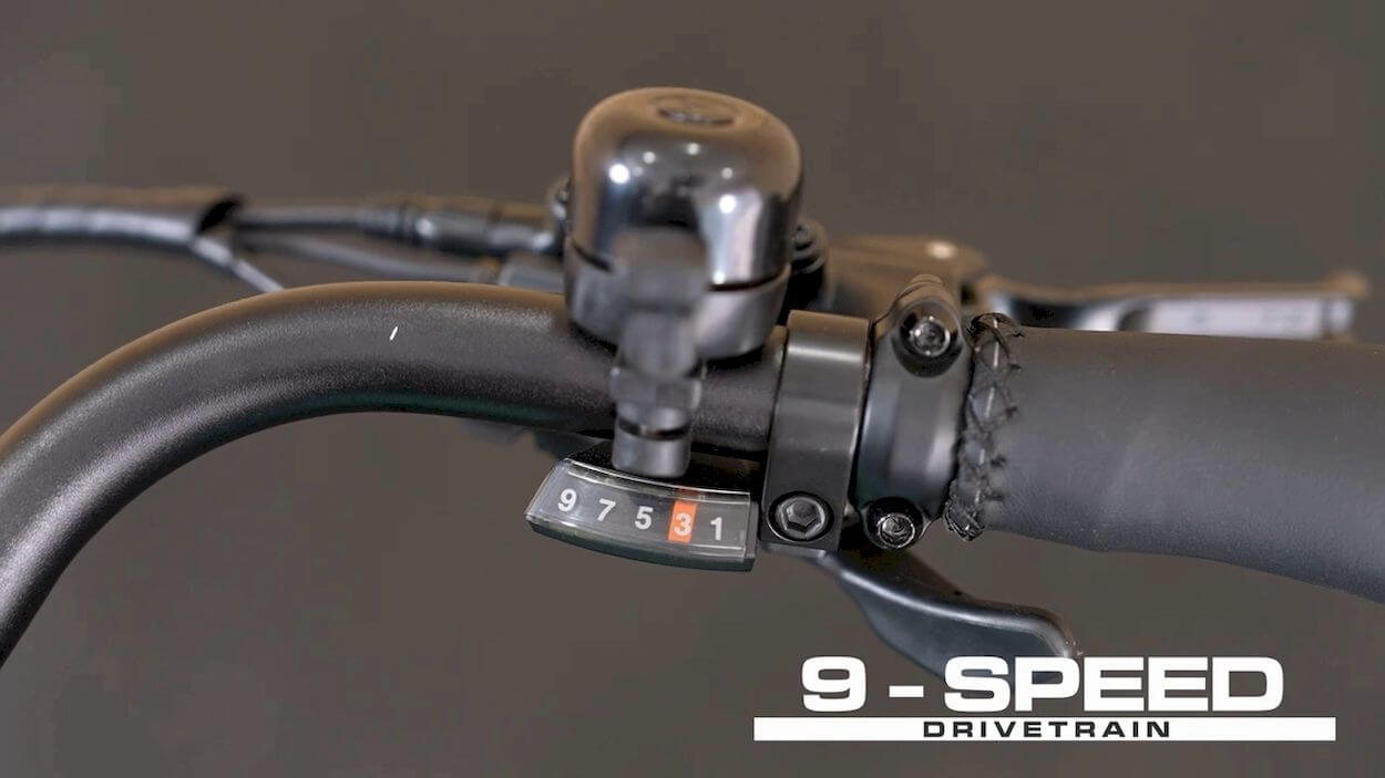 Himiway Rambler Premium Review: Shimano 9 speed gear shift system