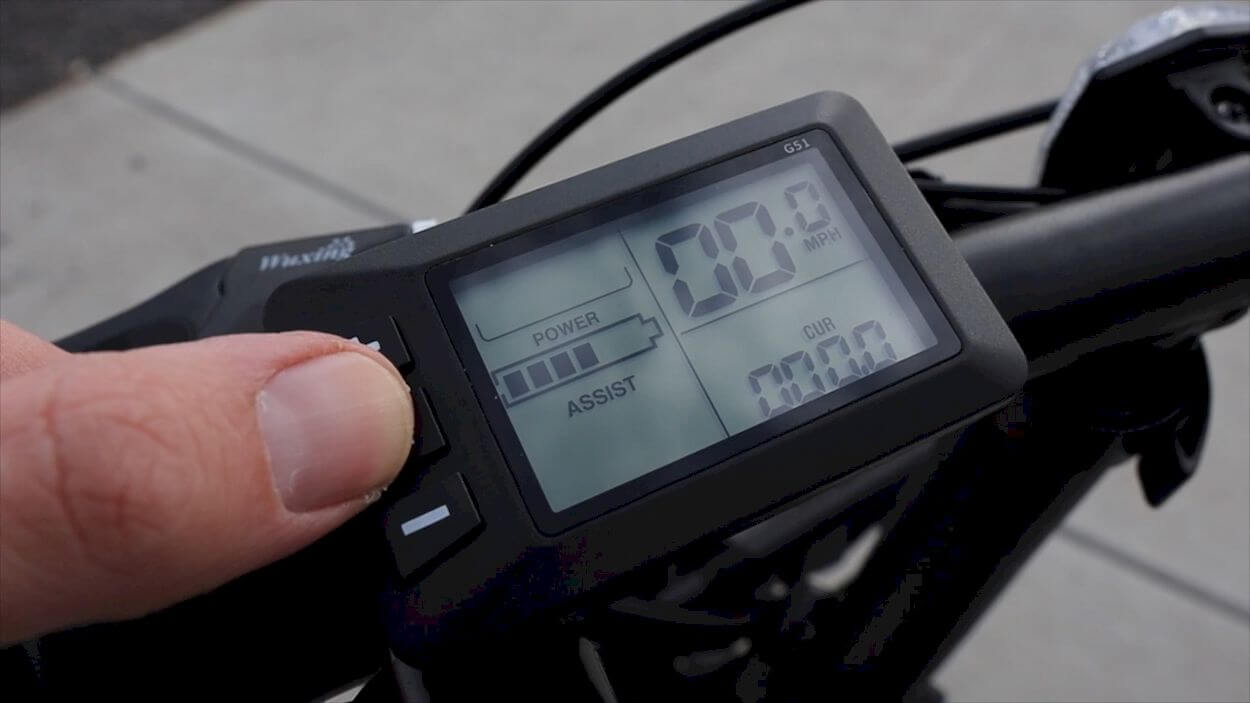 Buzz Centris Review: LCD Screen displays speed, assistance level, mileage, and battery level