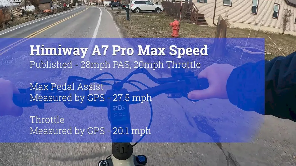 Himiway A7 Pro Commuter Review: max speed